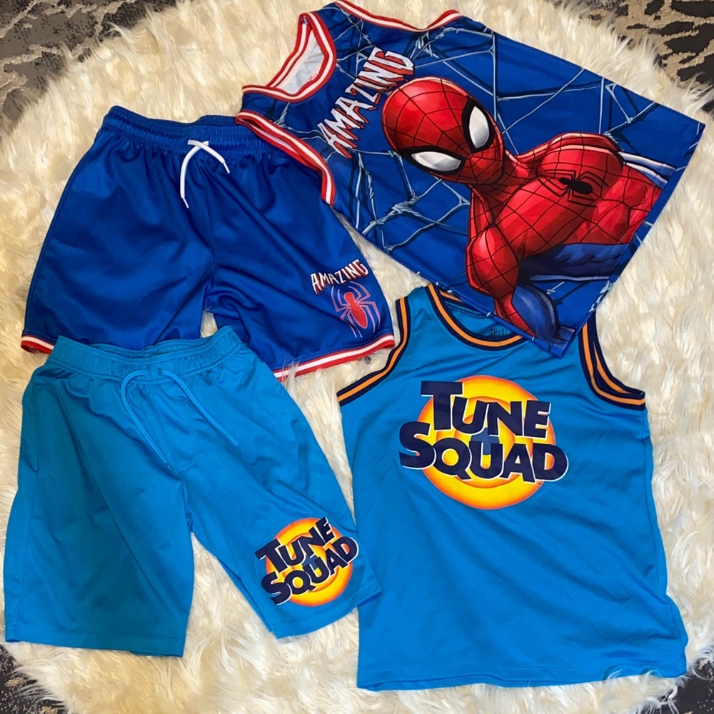 Spider-Man and Tune Squad Kids Outfit Set bundle